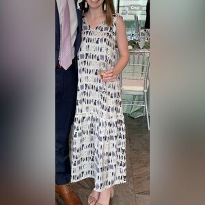 Banana Republic Black and Blue Sleeveless Maxi/Formal Dress